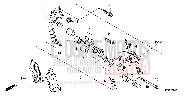 BREMSSATTEL, L. VORNE (CB600FA/FA3) von Hornet ABS PEARL COOL WHITE (NHA16) von 2011